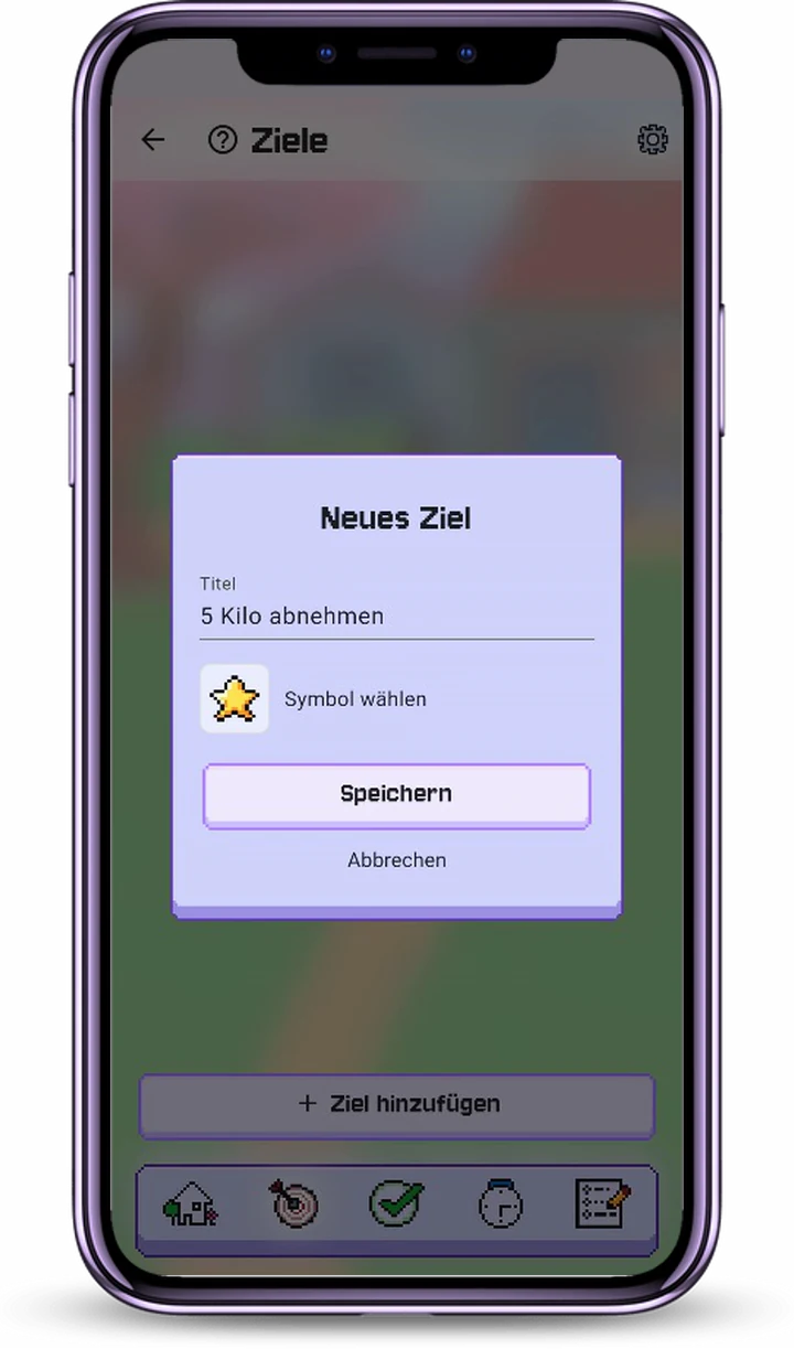 Definiere dein großes Ziel, in Sekunden angelegt.